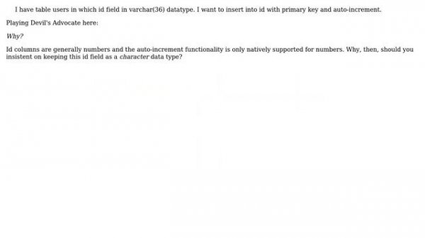 Databases: How to insert autoincrement value inside varchar field? (3 Solutions!!)
