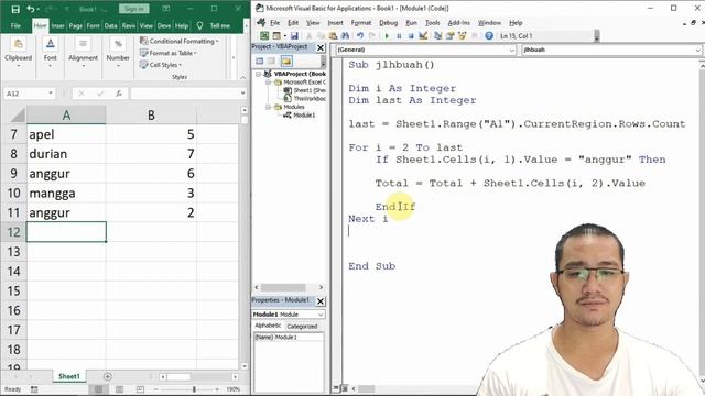 TUTORIAL VBA MACRO EXCEL Part 8: For Next (menjalakan perintah yang berulang-ulang) смотреть онлайн