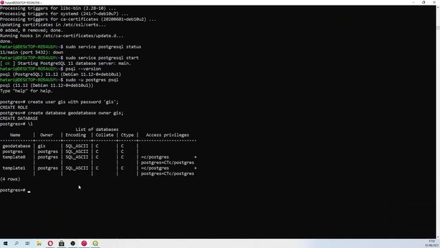 How to install Postgresql and Postgis in Windows 10 with WSL and Debian - Tutorial смотреть онлайн