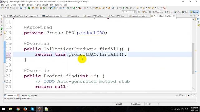 Spring Boot Web Application Tutorial - JDBCTemplate - Part 3 смотреть онлайн