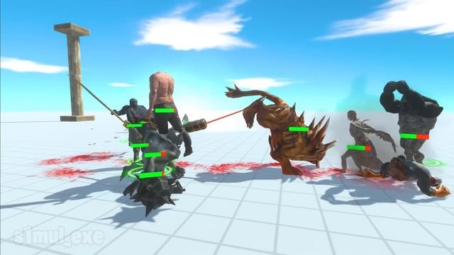 Gang Battle | Infernals vs Mutant Primates - Animal Revolt Battle Simulator смотреть онлайн