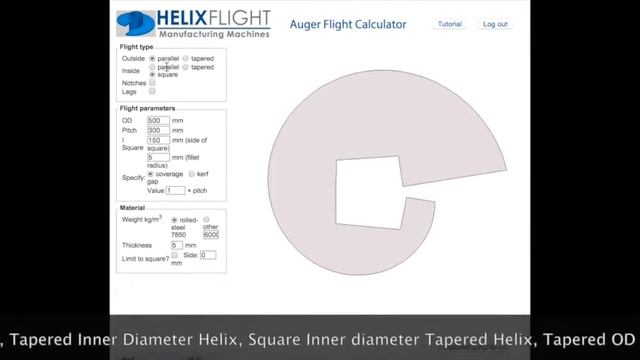 Auger flight design, tapered helices, blank cut calculation program смотреть онлайн