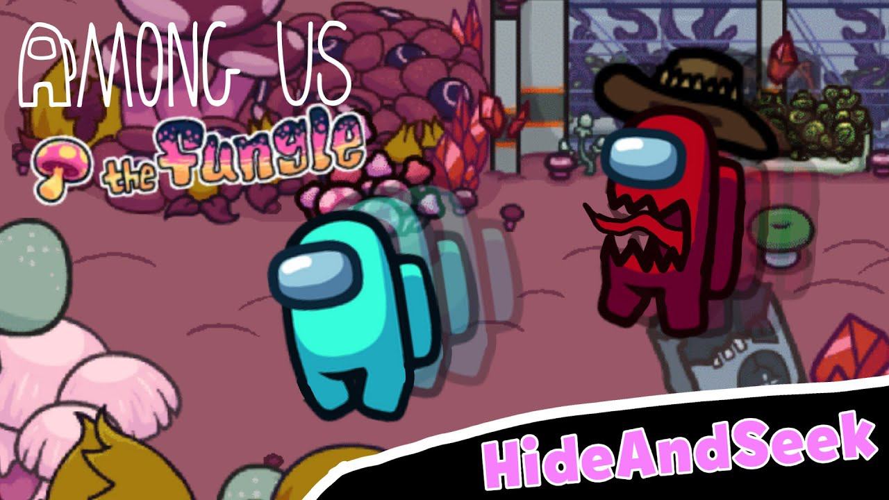 ПРЯТКИ НА КАРТЕ THE FUNGLE В АМОНГ АС. AMONGUS. АМОНГАС.