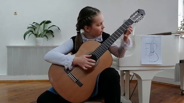 Скорик Кира, 10 лет И. Лонский Вариации на бел. нар. песню "Сел комарик на дубочек". смотреть онлайн
