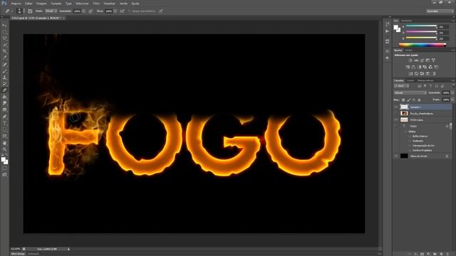Video Aula Photoshop CS6 - Texto de fogo realista смотреть онлайн