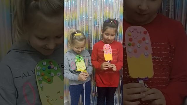 Вкусная мороженка на пробном занятии в кружке#творческаястудия #дети #кружки #рисунок #поделки смотреть онлайн