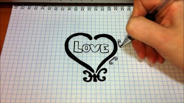 Простые рисунки #177 Сердце с узором =) смотреть онлайн