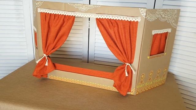 DIY Кукольный театр своими руками из картонной коробки. Куклы для кукольного театра для детей. смотреть онлайн