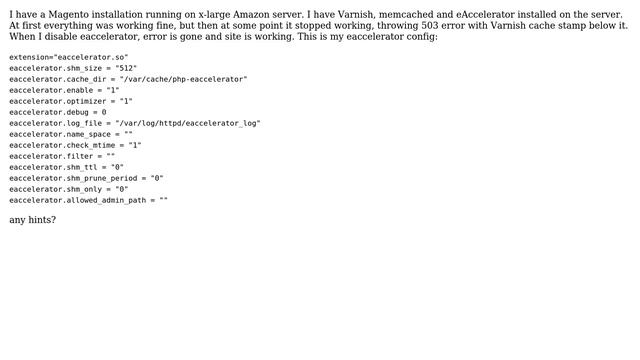 DevOps & SysAdmins: 503 error Varnish cache when eAccelerator is started смотреть онлайн