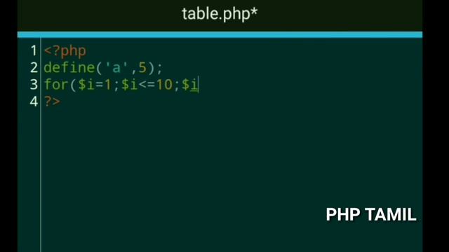 Table Of Number in Php|Php Tamil смотреть онлайн