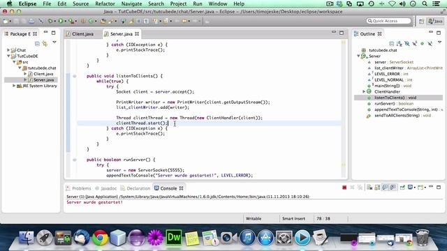 Java - Server fertigstellen, Chat #11 [TuTCube] [GER] смотреть онлайн
