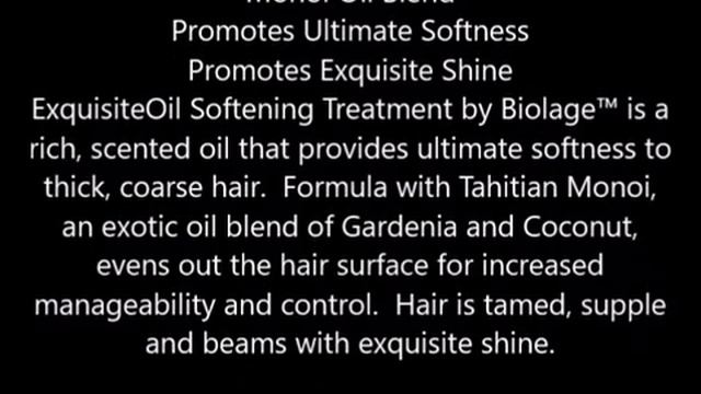 Biolage by Matrix Exquisite Oil Softening смотреть онлайн