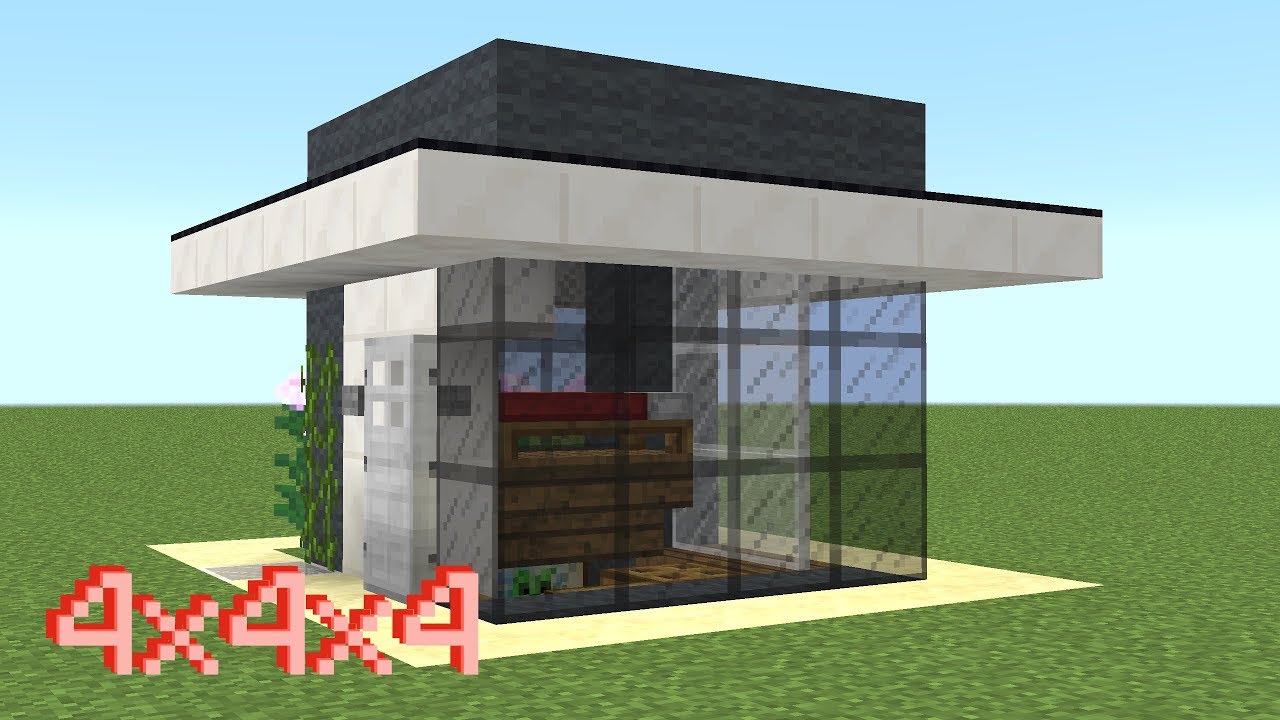 Майнкрафт - Как построить небольшой современный дом 4x4. Minecraft смотреть онлайн
