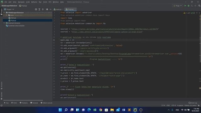 Python Selenium ile Web Scraping yapımı смотреть онлайн