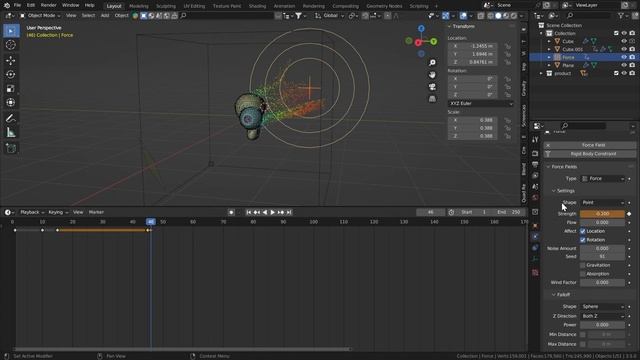 Product water splash Simulation in blender смотреть онлайн