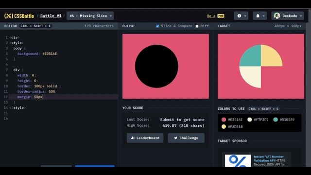 Css Battle #6 Missing Slice смотреть онлайн