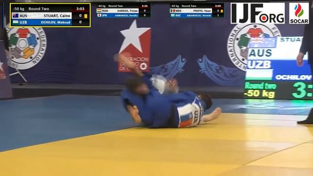 u50kg STUART Caine AUS + OCHILOV Maksud UZB, CADET, 2017 JUDO WORLDS, R16 смотреть онлайн