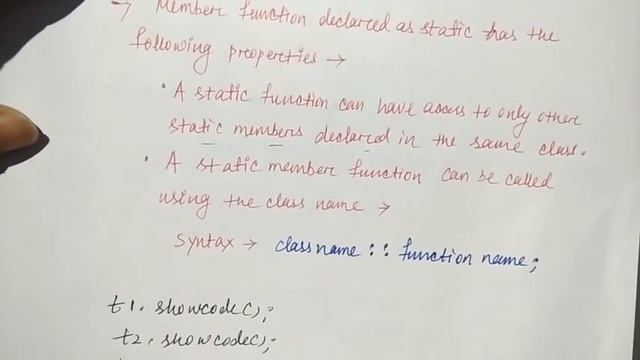 static member function in c++ in hindi | Object oriented C++ | Lec-66 | Niharika panda смотреть онлайн