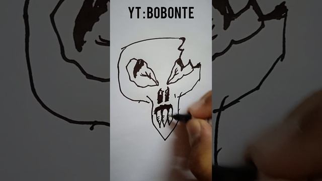 Devil skull sketch,easy. смотреть онлайн