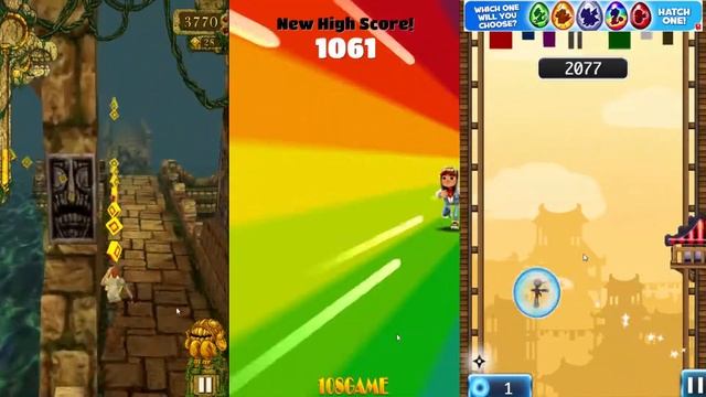 Temple Run vs Subway Surfers vs NinJump -Android free runing games Gameplay смотреть онлайн