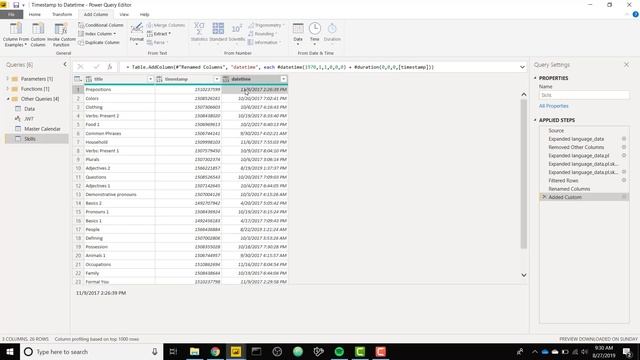 Power BI - Convert Timestamp to Datetime смотреть онлайн