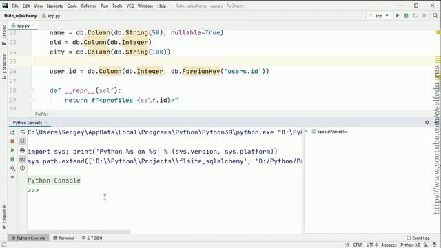 Flask #22: Flask-SQLAlchemy - установка, создание таблиц, добавление записей смотреть онлайн