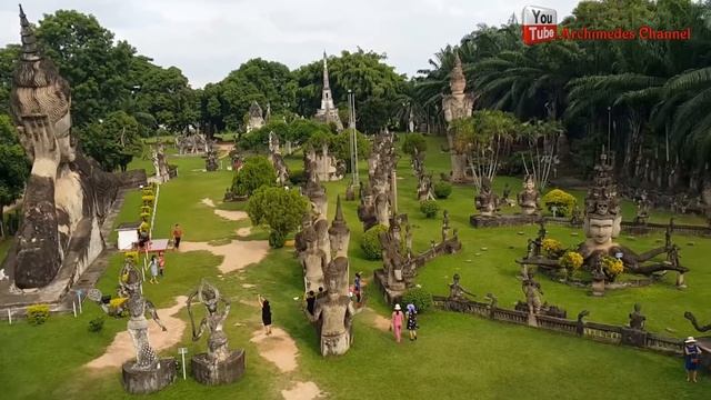 Buddha Park Vientiane In Laos Attractions. With More Than 200 Religious Statues. สวนพระ