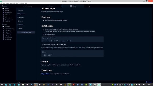 Installing Atom text editor for Maya смотреть онлайн