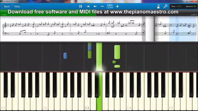 River Flows In You - Yiruma -- piano lesson with Synthesia смотреть онлайн