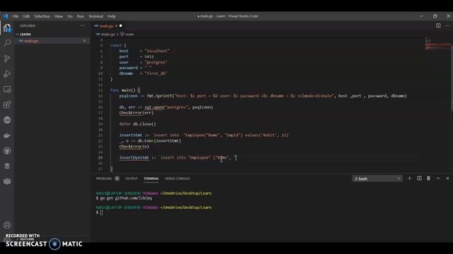 Golang Connecting to Database Postgresql | Golang Postgresql Tutorial смотреть онлайн