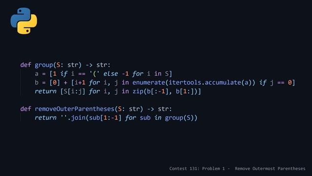 Leetcode 131 Problem 1 - Remove Outermost Parentheses смотреть онлайн
