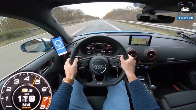 Audi S3 Sportback 2.0 TFSI 310HP Quattro 267km/h AUTOBAHN POV TOP SPEED by AutoTopNL смотреть онлайн