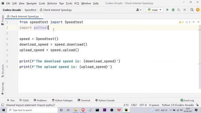 Check Internet Speed Using Python смотреть онлайн