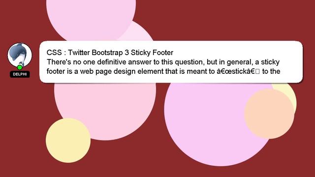 CSS : Twitter Bootstrap 3 Sticky Footer смотреть онлайн