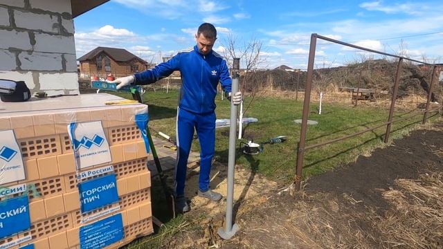 Самодельная приспособа для закручивания винтовых свай...