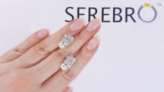 Серьги из серебра с жемчугом "Мередит" ФС365Ж смотреть онлайн