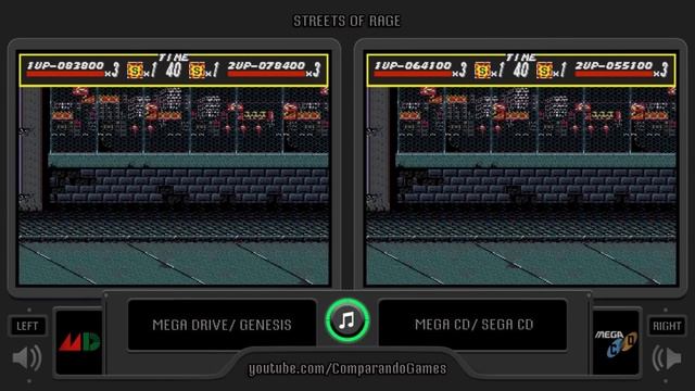 Streets of Rage (Sega Genesis vs Sega Cd) Side by Side Comparison смотреть онлайн