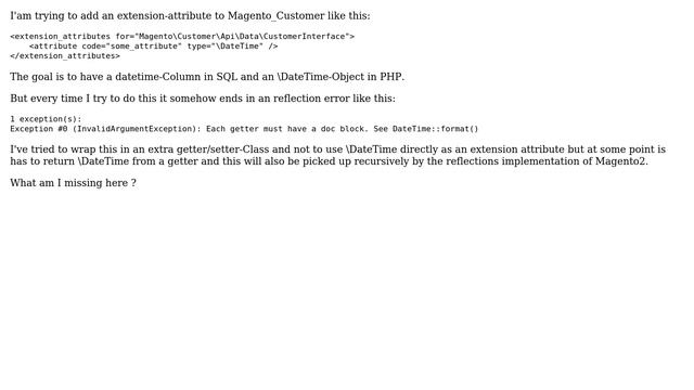 Magento: Magento2 Extension-Attribute of type DateTime? смотреть онлайн