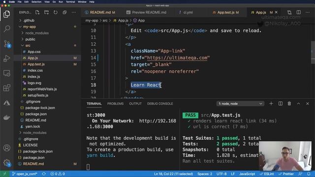 Test a React app with CI || unit / functional testing and CI pipeline tutorial смотреть онлайн