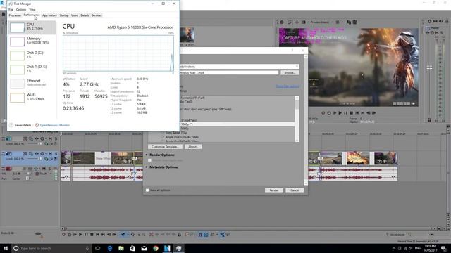 AMD Ryzen 5 1600X Vegas Pro Video Rendering смотреть онлайн
