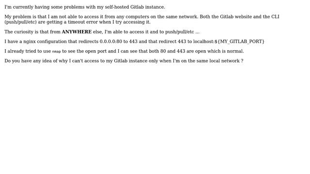 Can't access to Gitlab Instance on local network смотреть онлайн