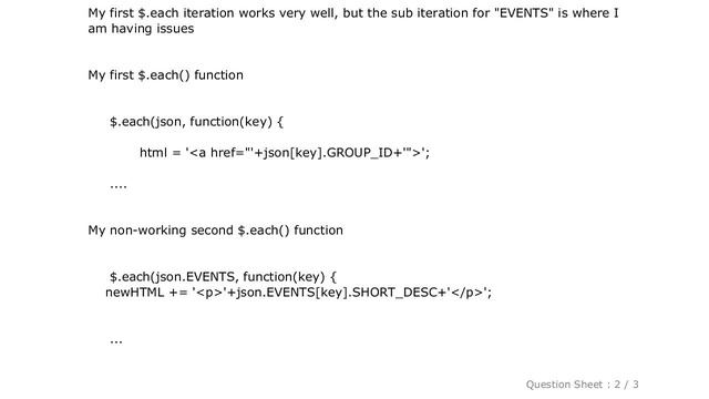 jQuery : JQuery $.each() JSON array object iteration смотреть онлайн