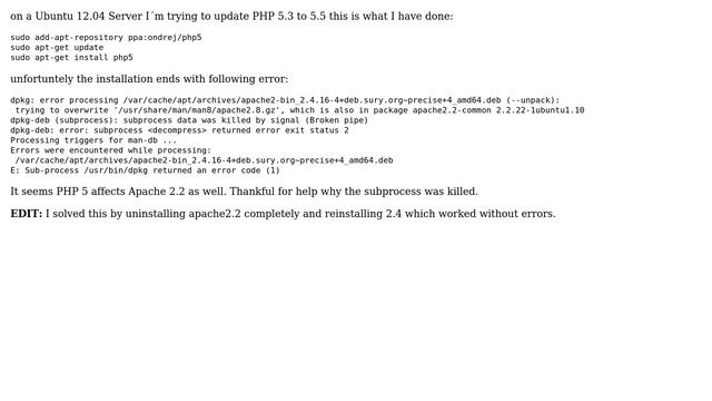 DevOps & SysAdmins: Ubuntu 12.04 PHP 5.3 to 5.5 update fails смотреть онлайн