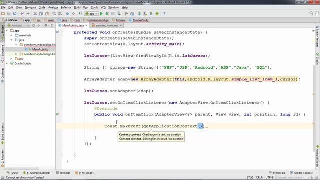 17. SetOnItemClickListener | Android desde Cero | formandocodigo.com смотреть онлайн