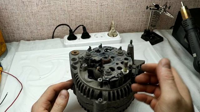 Ремонт генератора от Гольф-3. Нет зарядки и шумят подшипники. смотреть онлайн