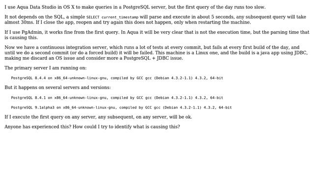 DevOps & SysAdmins: PostgreSQL + JDBC: parse too slow on first query смотреть онлайн