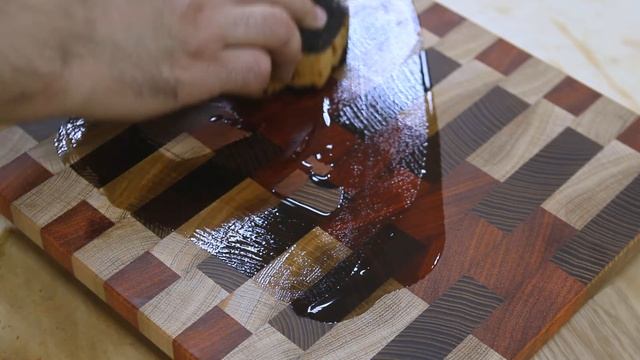 Endgrain Cutting board - exotic African Padauk hardwood - Торцевая разделочная доска смотреть онлайн