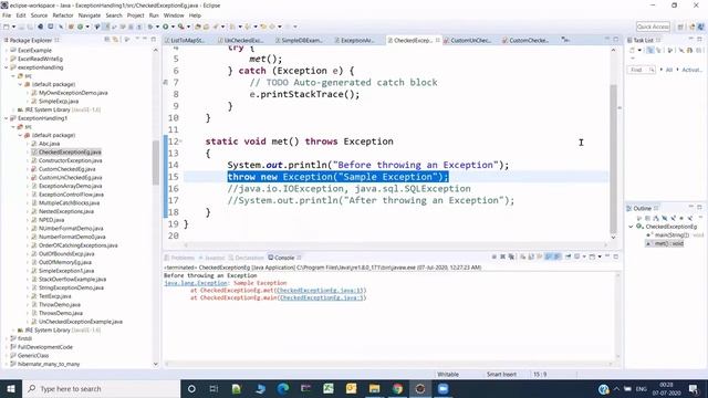 Core Java - Difference Checked And Unchecked Exception #corejava #exception #programming #java смотреть онлайн