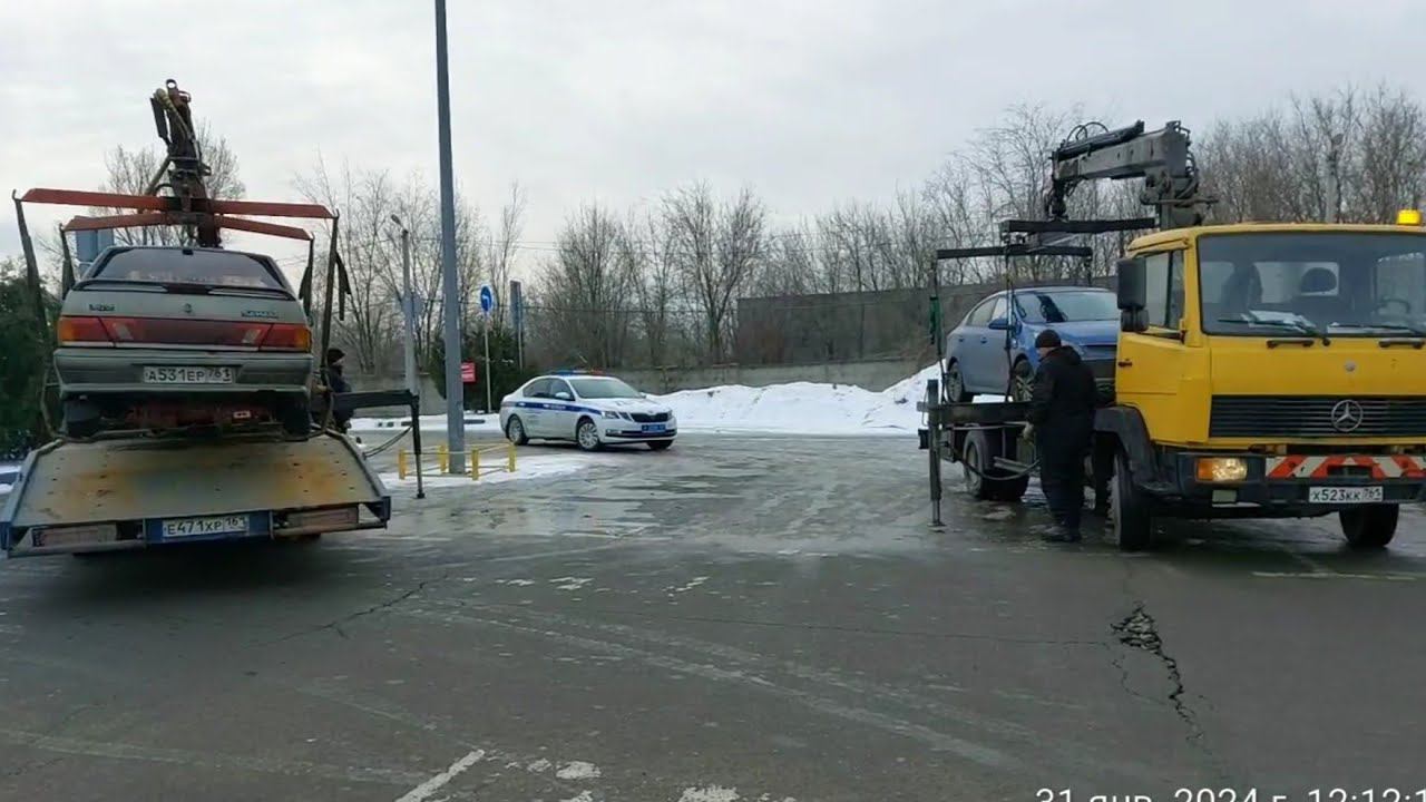 Стоп- Хам. Эвакуация Киа и ВАЗ 2115 с инвалидного места у гипермаркета Лента. смотреть онлайн