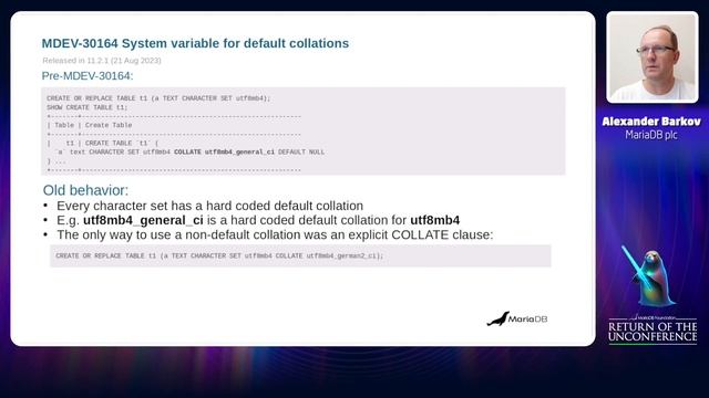 MariaDB Consistency, Performance, Compatibility, Ease-of-use - Alexander Barkov - UnConference 2023 смотреть онлайн